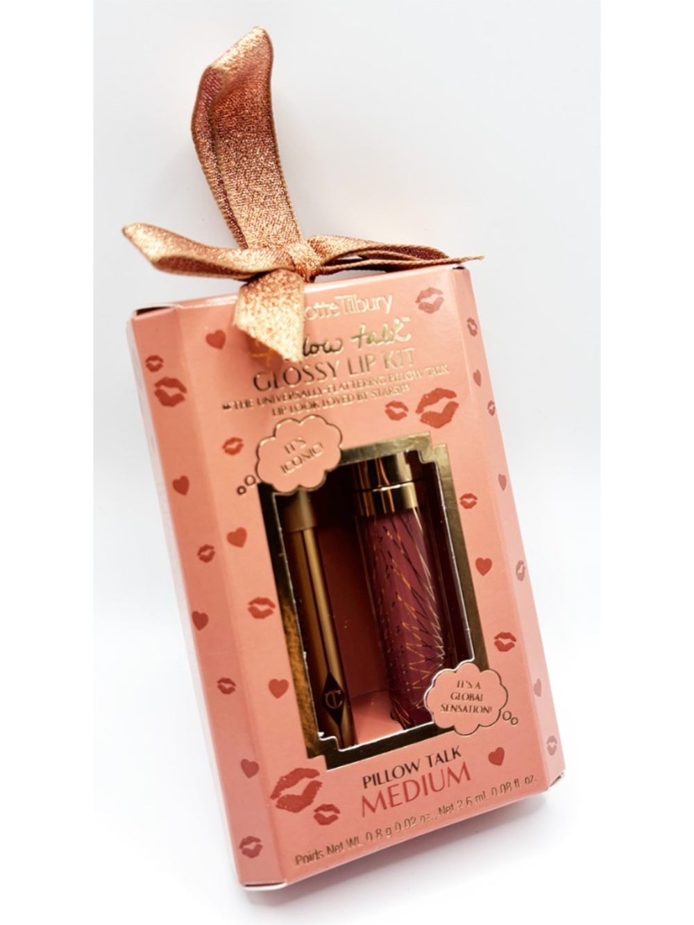 NWT Charlotte Tilbury Mini Pillow Talk Glossy Lip Duo- Medium